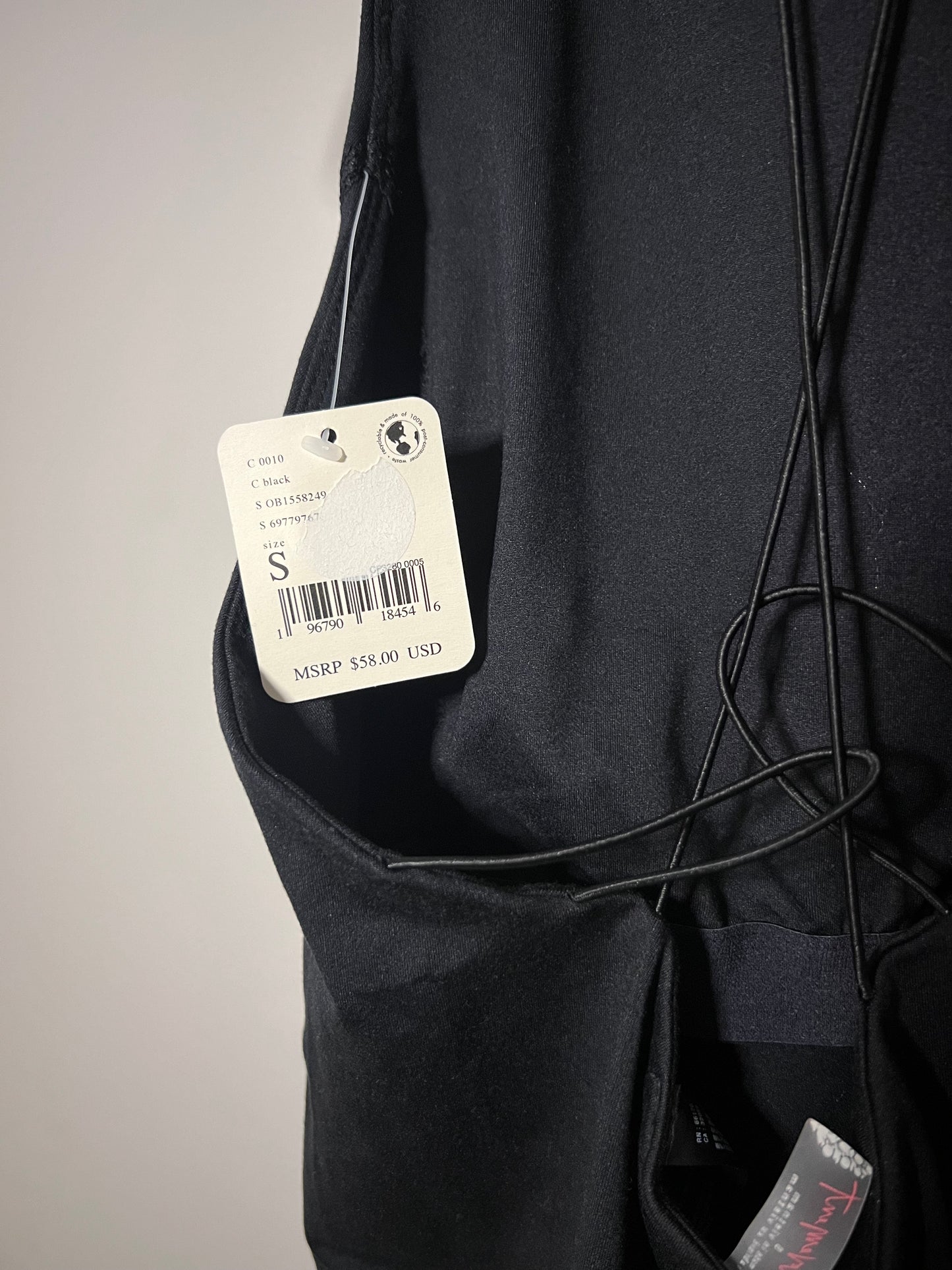 Black String-Back Workout Top